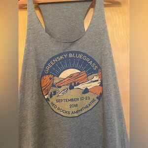 Women's Greensky Bluegrass Red Rocks 2018 Grey Racerback Tank Top Sz. L/XL